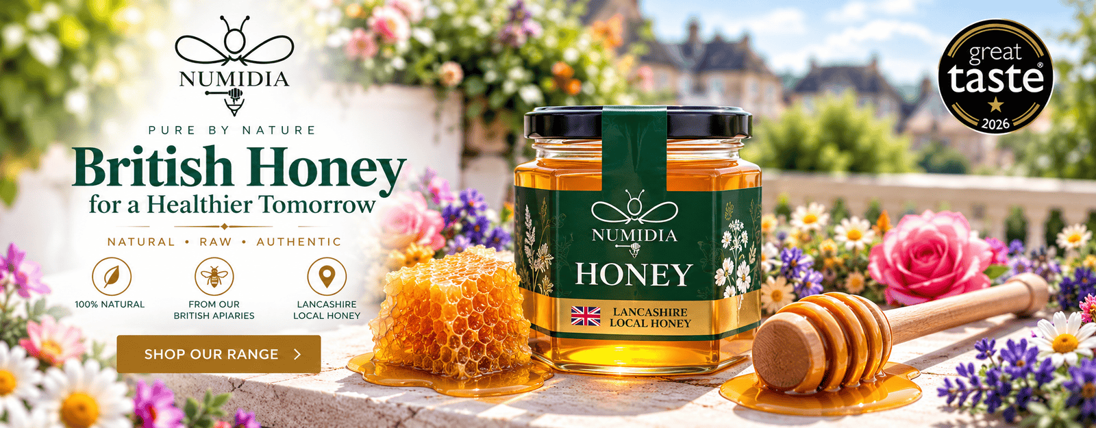 Numidia Lancashire local British honey 500g with Great Taste Award 2026